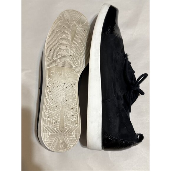 Arche Black Suede Patent Leather Oxford Shoes Size 37 Size 6 - Picture 5 of 7